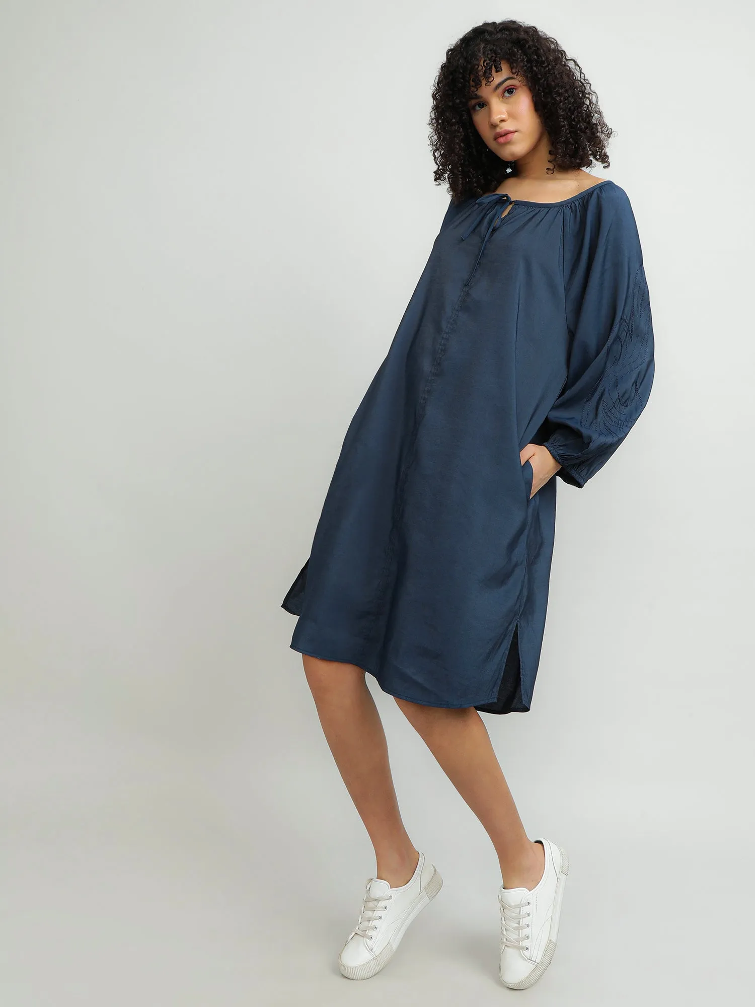 Women Modal Navy Dress