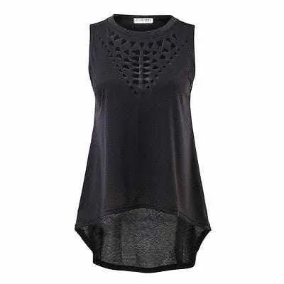 Women's Hot New Retro Black Hollow Out  Sexy Tank Tops