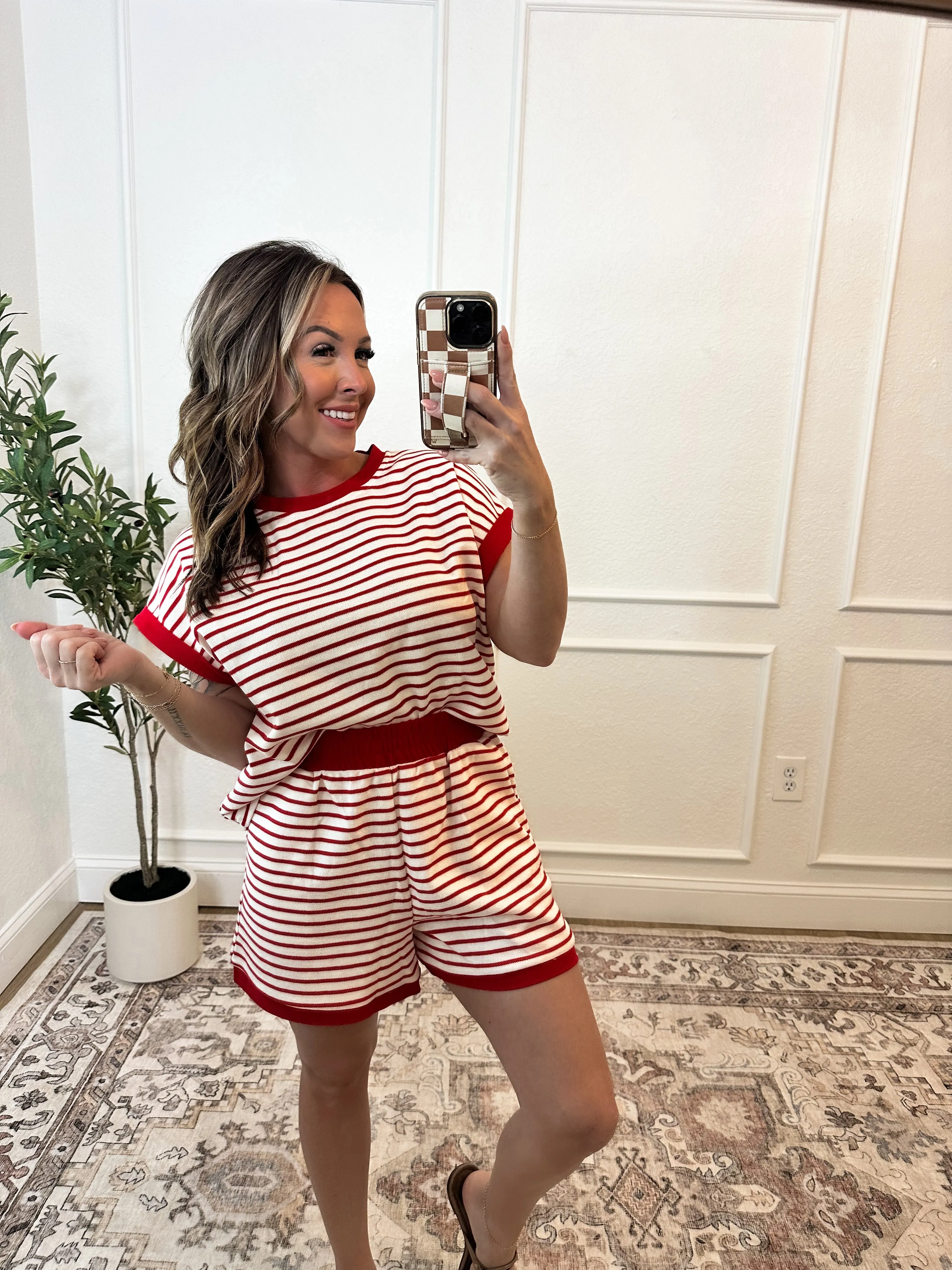 Working On Us Striped Knit Top