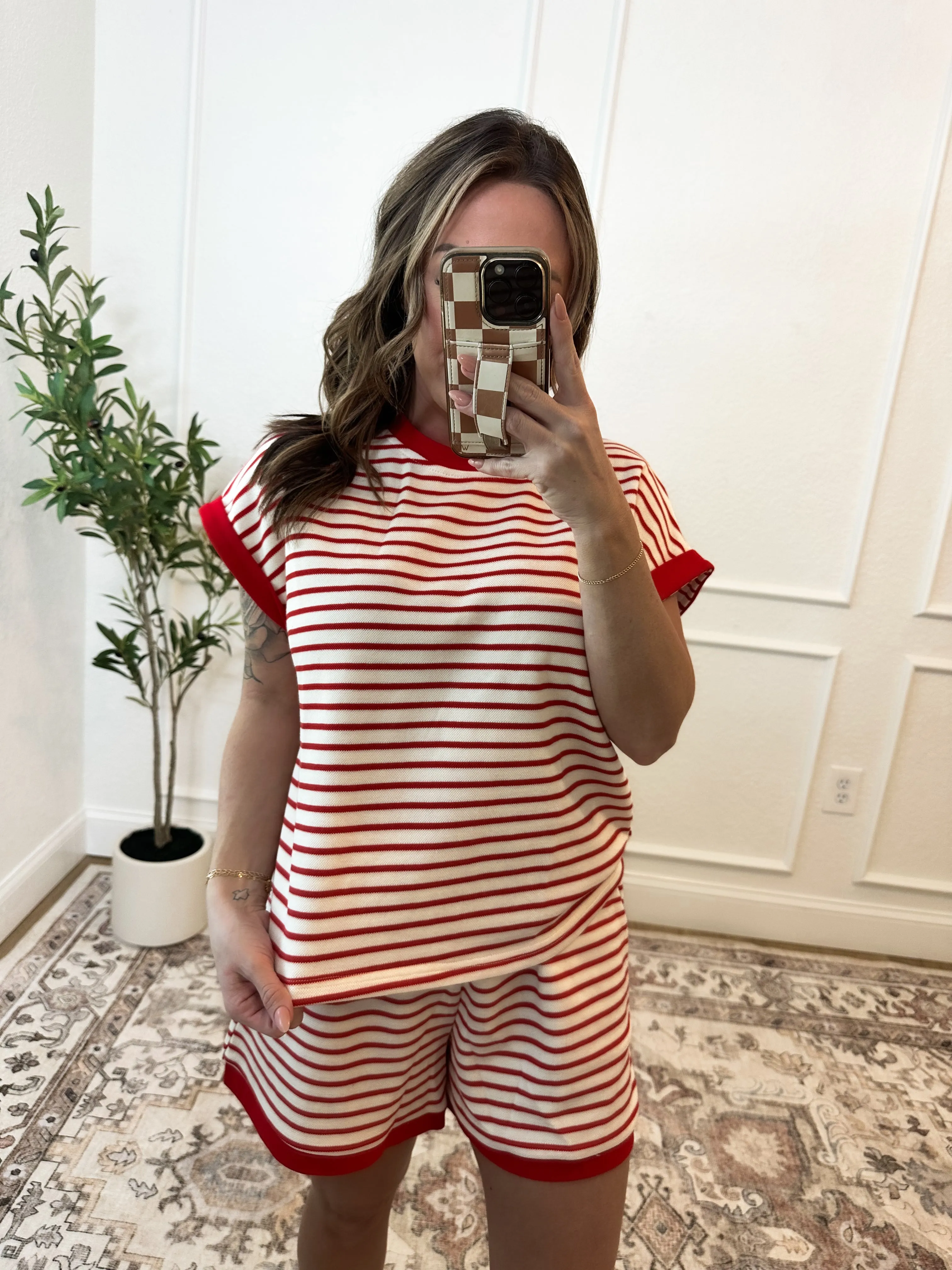 Working On Us Striped Knit Top