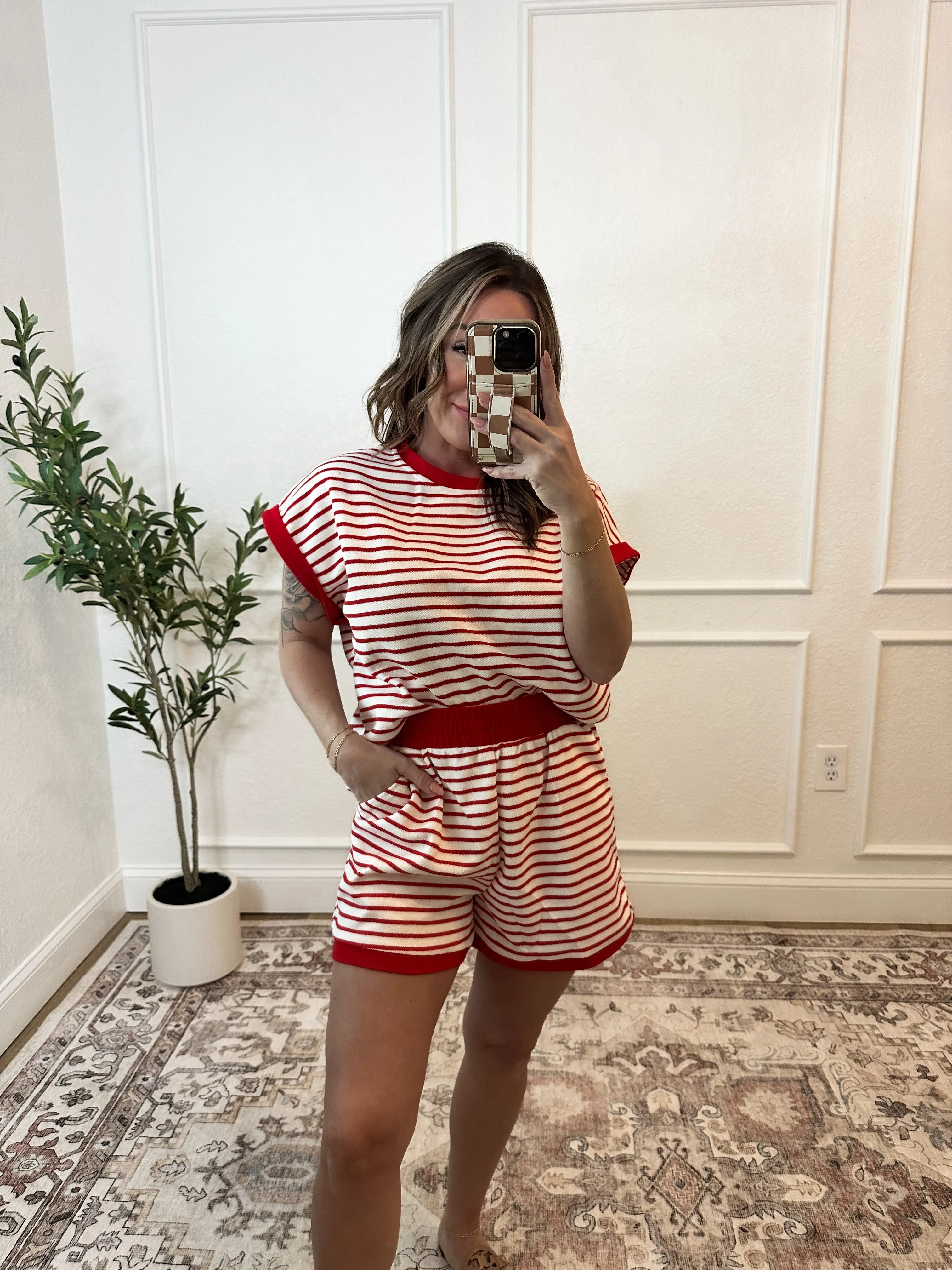 Working On Us Striped Knit Top