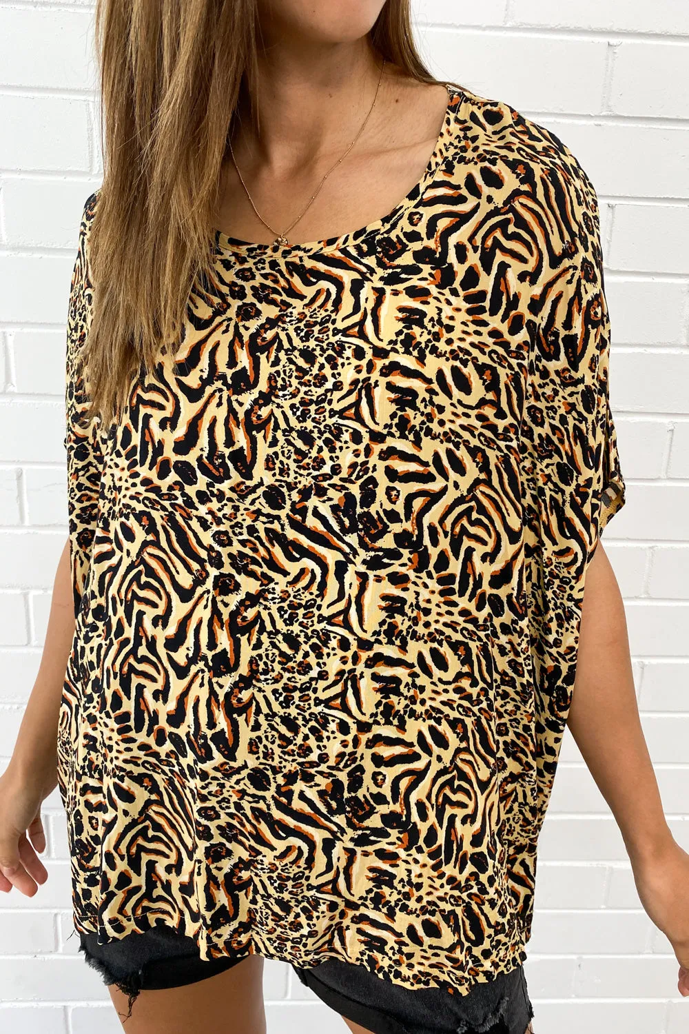 Zara Basic Drape Print Top