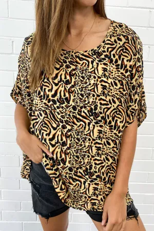 Zara Basic Drape Print Top