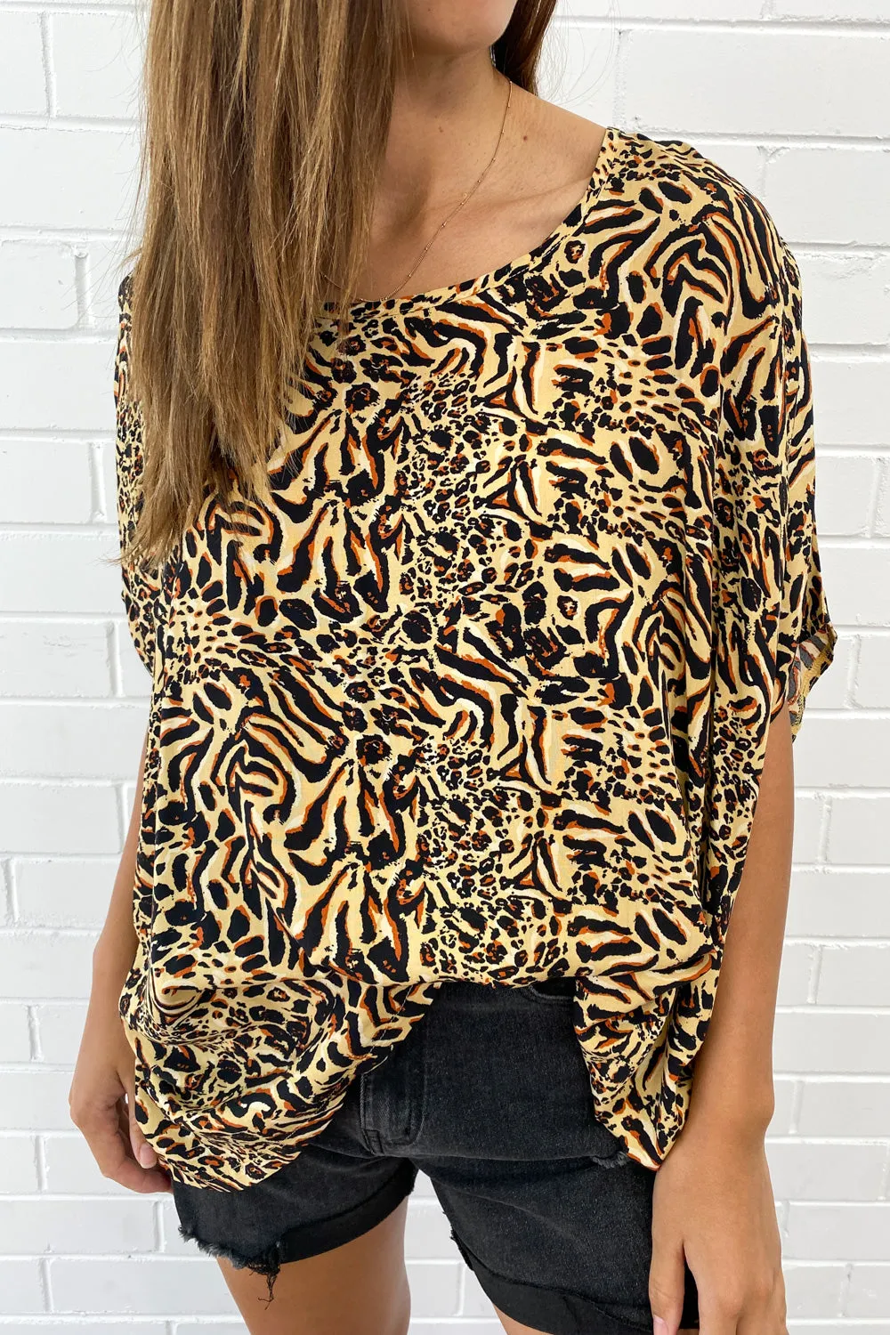 Zara Basic Drape Print Top